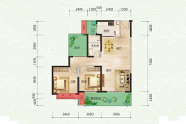 海地春天2室2厅1厨1卫建面102.08㎡