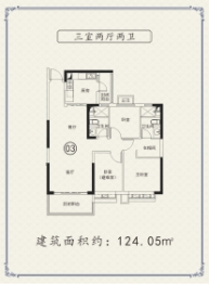 韩城恒大御景半岛3室2厅1厨2卫建面124.05㎡