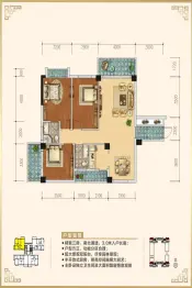 聚福花园3室2厅1厨2卫建面121.00㎡