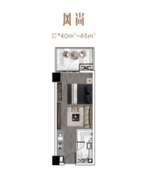 弘坤君寓1室1厅1厨1卫建面40.00㎡