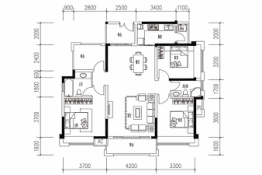 半岛1号3室2厅1厨2卫建面125.00㎡