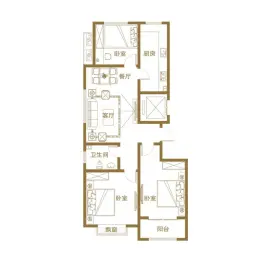 嘉友铭园3室2厅1厨2卫建面123.51㎡