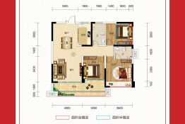 盛世名门3室2厅1厨2卫建面108.00㎡