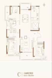 博群迎宾府3室2厅1厨2卫建面129.27㎡