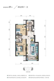 碧桂园忆西湖2室2厅1厨1卫建面89.00㎡