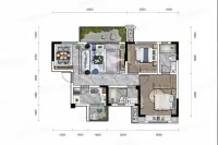 建面约92.56平M2'户型