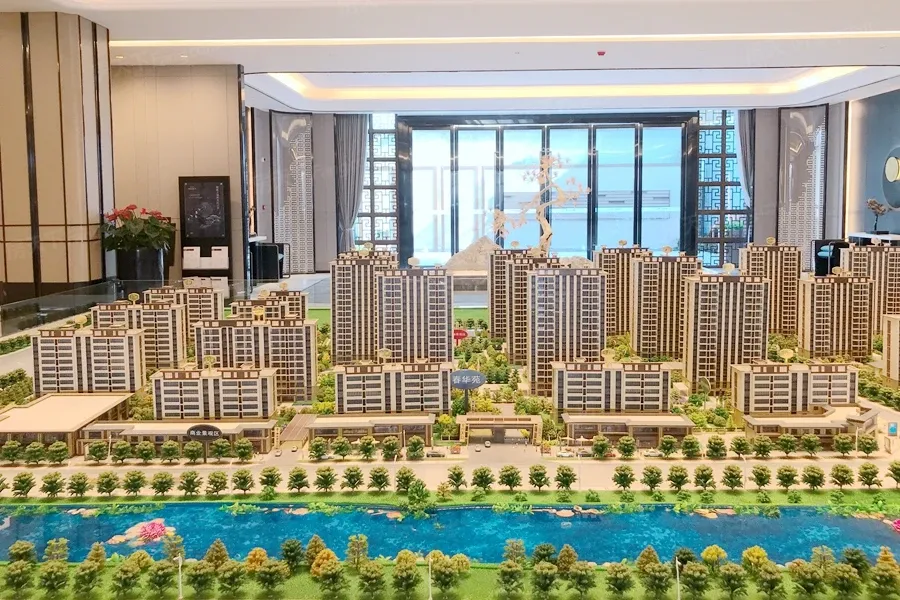 沙盘实景图拖动图片可以查看其它楼栋信息