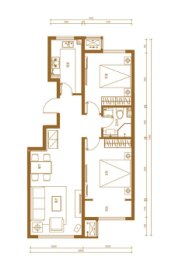 景畔学苑2室2厅1厨1卫建面89.00㎡