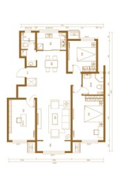 景畔学苑3室2厅1厨2卫建面135.00㎡