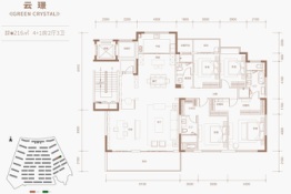 绿地麓湖郡4室2厅1厨3卫建面216.00㎡