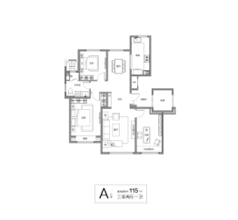 绿城·济南蘭园3室2厅1厨1卫建面115.00㎡