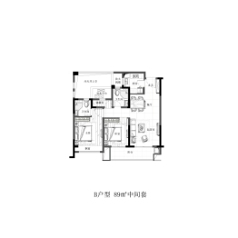 悦映城3室2厅1厨2卫建面89.00㎡