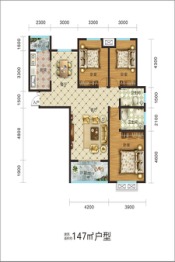 建业联盟新城3室2厅1厨2卫建面147.00㎡