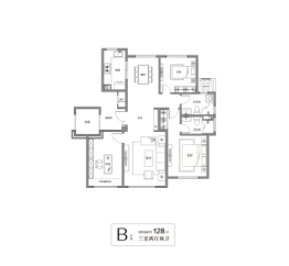 绿城·济南蘭园3室2厅1厨2卫建面128.00㎡