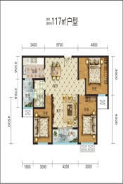 建业联盟新城3室2厅1厨1卫建面117.00㎡