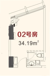 中国铁建洋湖壹品1室1厅1厨1卫建面34.19㎡