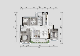 新力东园4室2厅1厨2卫建面143.00㎡