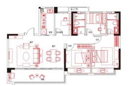 碧桂园都荟天钻4室2厅1厨2卫建面128.00㎡