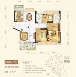 榕城华庭·富康居3室2厅1厨2卫建面117.00㎡