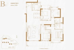 金茂建发·泊悦4室2厅1厨2卫建面143.00㎡