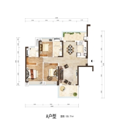 大中华·幸福城3室2厅1厨2卫建面125.71㎡