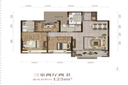 淄博CBD中央活力区-璀璨珑府3室2厅1厨2卫建面125.00㎡