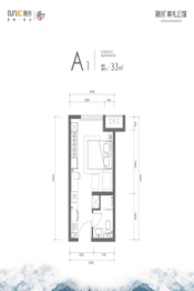 融创·崇礼公馆1室1厨1卫建面33.00㎡