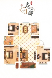 中高名人府邸3室2厅1厨2卫建面111.00㎡