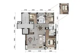 云澜府4室2厅1厨2卫建面128.00㎡