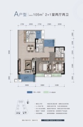 融创奥园玖珑台3室2厅1厨2卫建面105.00㎡