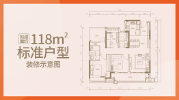 美的旭辉天地3室2厅1厨2卫建面118.00㎡