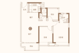 鑫创·名湖世家3室2厅1厨2卫建面90.00㎡