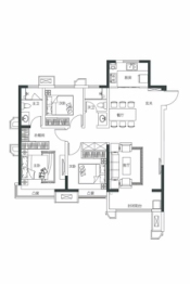 保利熙悦3室2厅1厨2卫建面126.00㎡