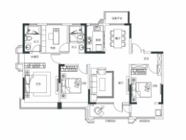 保利熙悦4室2厅1厨2卫建面142.00㎡