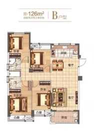 城投鹤鸾郡4室2厅1厨2卫建面126.00㎡