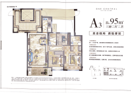 永临壹号3室2厅1厨2卫建面95.00㎡