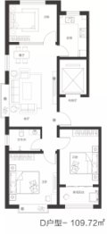 欣泰世纪城3室2厅1厨1卫建面109.72㎡