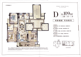 永临壹号3室2厅1厨2卫建面109.00㎡