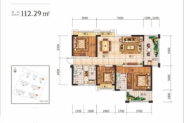 楼厦花园3室2厅1厨2卫建面112.29㎡