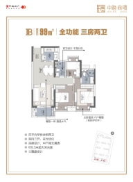 中海尚璟3室2厅1厨2卫建面99.00㎡