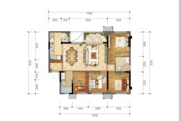 金科集美学府4室2厅1厨2卫建面109.12㎡