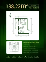 永至铂宁1室1厅1卫建面38.22㎡