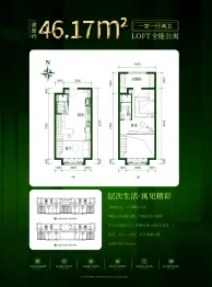 永至铂宁1室1厅2卫建面46.17㎡