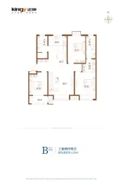 风雅颂3室2厅1厨2卫建面135.00㎡