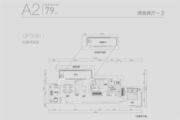 恩瑞御西湖2室2厅1厨1卫建面79.00㎡