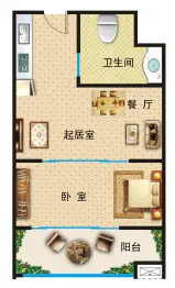 合创龙湾1室1厅1厨1卫建面27.00㎡