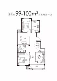 鼎元府邸3室2厅1厨1卫建面99.00㎡