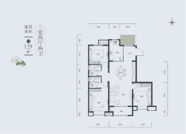 天禄堂·红禧台3室2厅1厨2卫建面129.00㎡