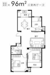 鼎元府邸3室2厅1厨1卫建面96.00㎡