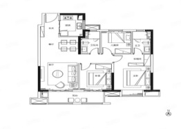 新力弘阳公园18733室2厅1厨2卫建面110.00㎡